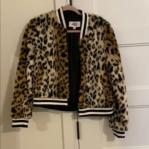 Super cute faux fur bomber jacket